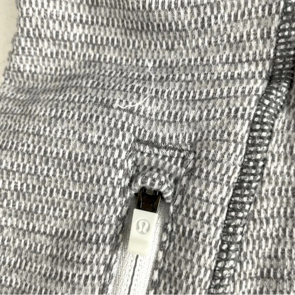 Lululemon Athletica Think Fast Hoodie Heathered Slate and Tonka Stripe Size 4 - Picture 12 of 13